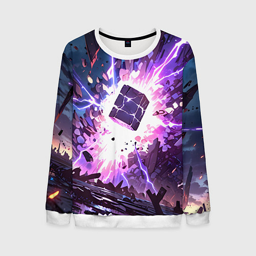 Мужской свитшот Магический куб / 3D-Белый – фото 1