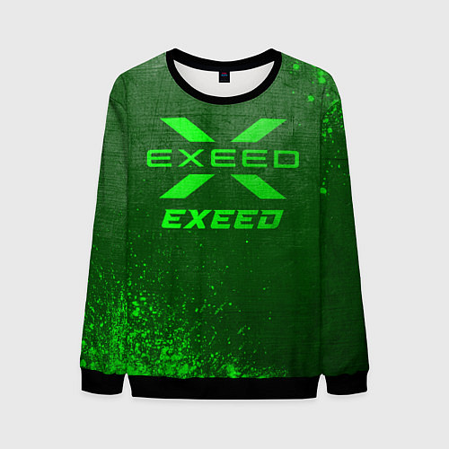 Мужской свитшот Exeed - green gradient / 3D-Черный – фото 1