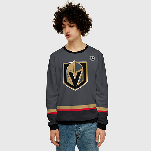 Мужской свитшот Vegas Golden Knights - NHL team / 3D-Черный – фото 3