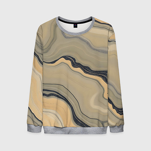 Мужской свитшот Песочный мрамор / 3D-Меланж – фото 1