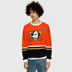 Свитшот мужской Анахайм Дакс хоккей, цвет: 3D-белый — фото 2