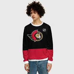 Свитшот мужской Оттава Сенаторз хоккей, цвет: 3D-белый — фото 2