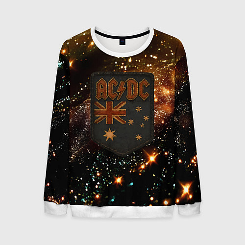 Мужской свитшот ACDC в стиле нашивки / 3D-Белый – фото 1
