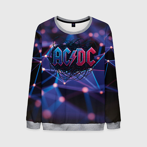 Мужской свитшот ACDC лого в градиенте / 3D-Меланж – фото 1
