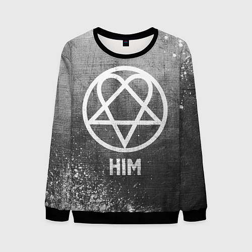 Мужской свитшот HIM - grey gradient / 3D-Черный – фото 1