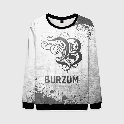 Мужской свитшот Burzum - white gradient / 3D-Черный – фото 1