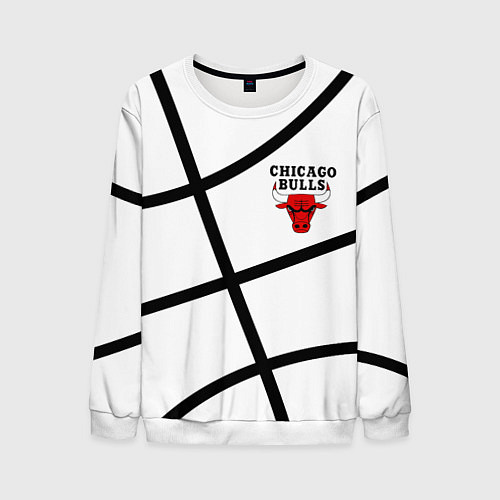 Мужской свитшот Чикаго Буллз на белом фоне / 3D-Белый – фото 1