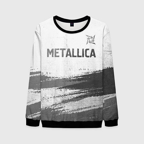 Мужской свитшот Metallica - white gradient посередине / 3D-Черный – фото 1