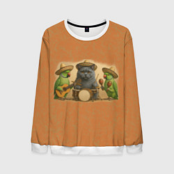 Мужской свитшот Надежды маленький оркестрик в оранжевом