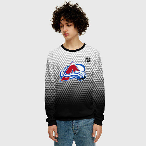 Мужской свитшот Колорадо Эвеланш - черный градиент / 3D-Черный – фото 3
