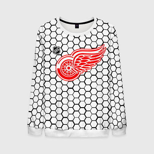 Мужской свитшот Детройт Ред Уингз - белые соты / 3D-Белый – фото 1