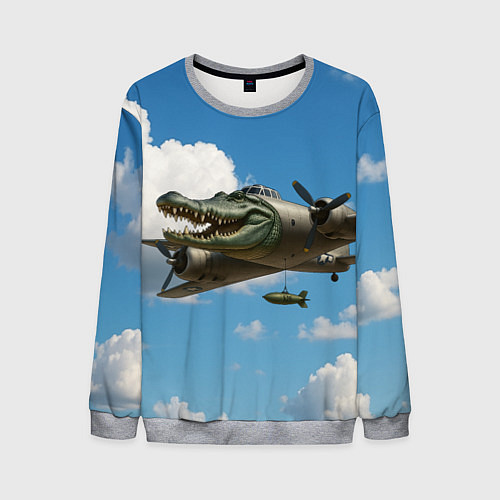 Мужской свитшот Бомбардиро крокодило / 3D-Меланж – фото 1