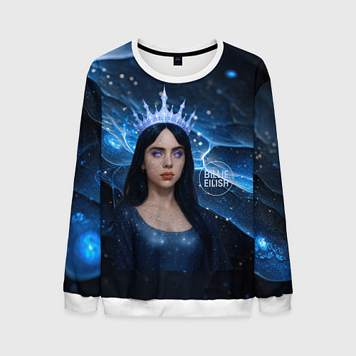 Мужской свитшот Билли Айлиш в стиле снежной королевы / 3D-Белый – фото 1