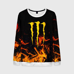 Свитшот мужской Monster energy orange fire, цвет: 3D-белый