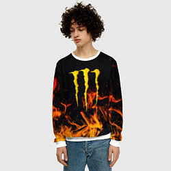 Свитшот мужской Monster energy orange fire, цвет: 3D-белый — фото 2
