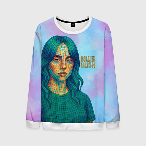 Мужской свитшот Билли Айлиш из мозаики / 3D-Белый – фото 1