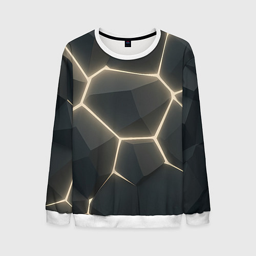 Мужской свитшот Объемные серые плиты / 3D-Белый – фото 1