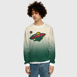 Свитшот мужской Миннесота Уайлд - геометрический градиент, цвет: 3D-белый — фото 2