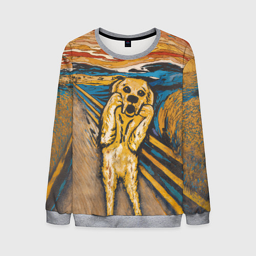Мужской свитшот Крик - Пёс / 3D-Меланж – фото 1