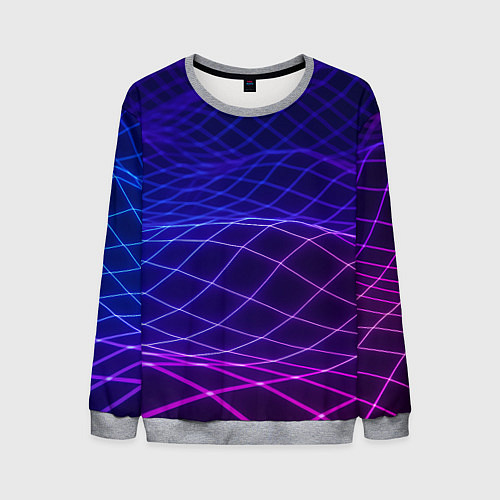 Мужской свитшот Абстрактные волны из сот / 3D-Меланж – фото 1