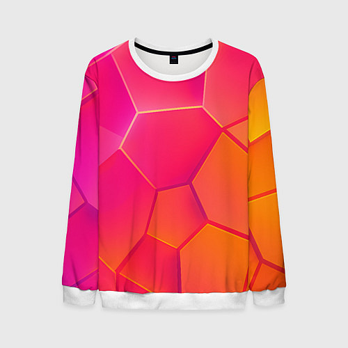 Мужской свитшот Розово-оранжевые плиты / 3D-Белый – фото 1