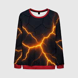 Свитшот мужской Молнии и черные плиты, цвет: 3D-красный
