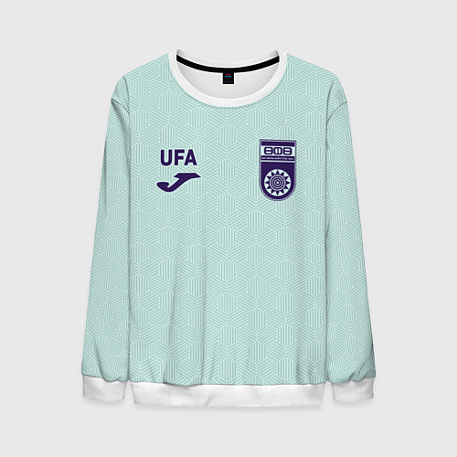 Мужской свитшот Фк Уфа - мятный цвет и текстура / 3D-Белый – фото 1