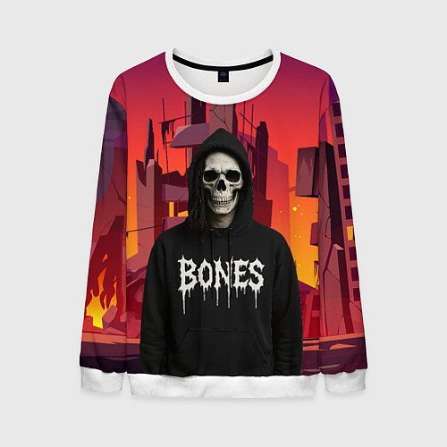 Мужской свитшот Bones скелет / 3D-Белый – фото 1