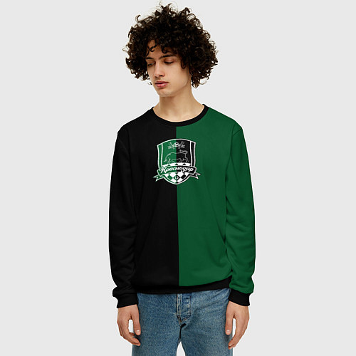 Мужской свитшот Кривцов - ФК Краснодар / 3D-Черный – фото 3