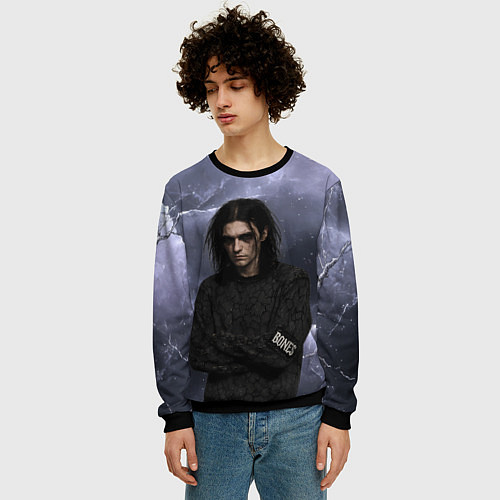 Мужской свитшот Bones в образе психа / 3D-Черный – фото 3