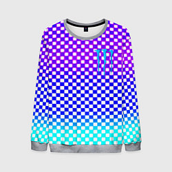 Свитшот мужской Monster шахматная клетка градиент, цвет: 3D-меланж