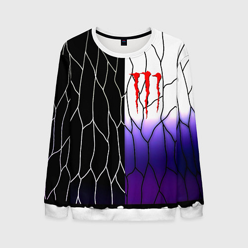 Мужской свитшот Monster energy steel / 3D-Белый – фото 1