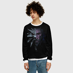 Свитшот мужской Рожденный в Битве - Ведьмак 3, цвет: 3D-белый — фото 2