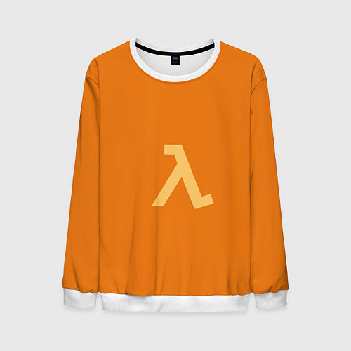 Мужской свитшот Half-Life orange / 3D-Белый – фото 1