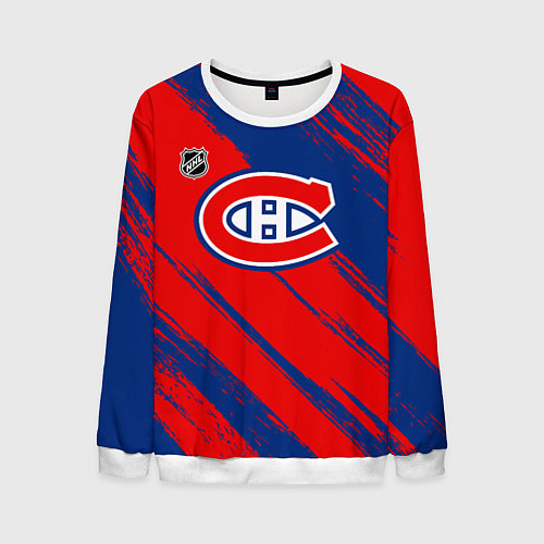 Мужской свитшот Монреаль Канадиенс - брызги / 3D-Белый – фото 1