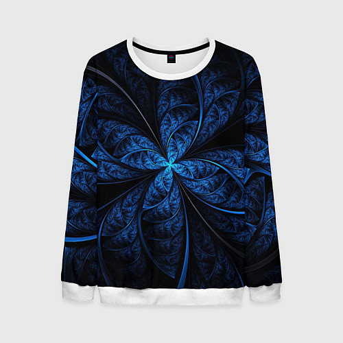 Мужской свитшот Синий цветок / 3D-Белый – фото 1