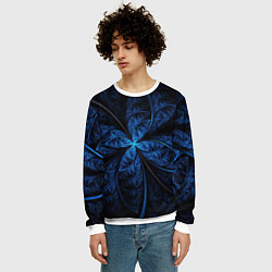 Свитшот мужской Синий цветок, цвет: 3D-белый — фото 2