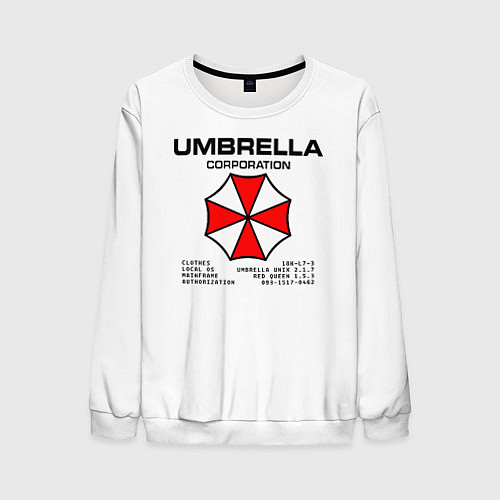 Мужской свитшот Umbrella protokol - white / 3D-Белый – фото 1
