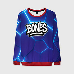 Мужской свитшот Bones белое лого на синих плитах