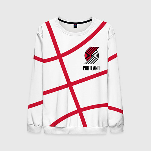 Мужской свитшот Трэйл Блэйзерс - белый мяч / 3D-Белый – фото 1