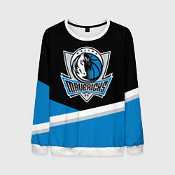 Свитшот мужской Даллас Маверикс - линии, цвет: 3D-белый