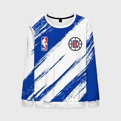 Свитшот мужской Клипперс - синяя краска, цвет: 3D-белый