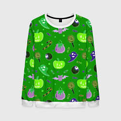 Свитшот мужской Halloween green, цвет: 3D-белый