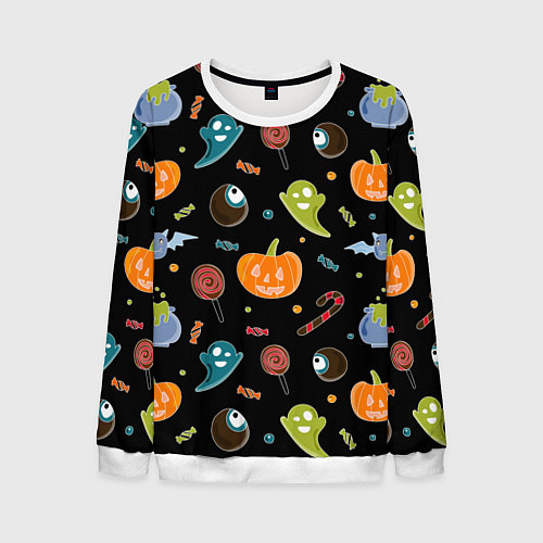 Мужской свитшот Halloween black / 3D-Белый – фото 1