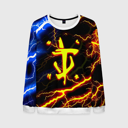 Мужской свитшот Doom молнии шторм / 3D-Белый – фото 1