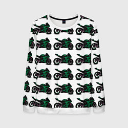 Свитшот мужской Motorbike dark green, цвет: 3D-белый