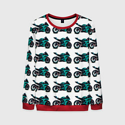Свитшот мужской Motorbike light blue, цвет: 3D-красный