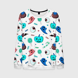 Мужской свитшот Halloween light blue pumpkin