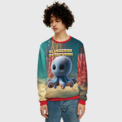 Свитшот мужской Blueberini Octopusini мем, цвет: 3D-красный — фото 2