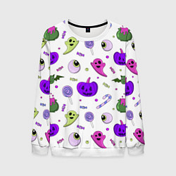 Мужской свитшот Halloween purple pumpkin pattern